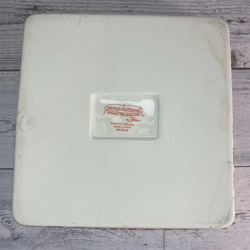 Temptations By Tara Old World Baking Serving Dish Square 9 Inch Cranberry